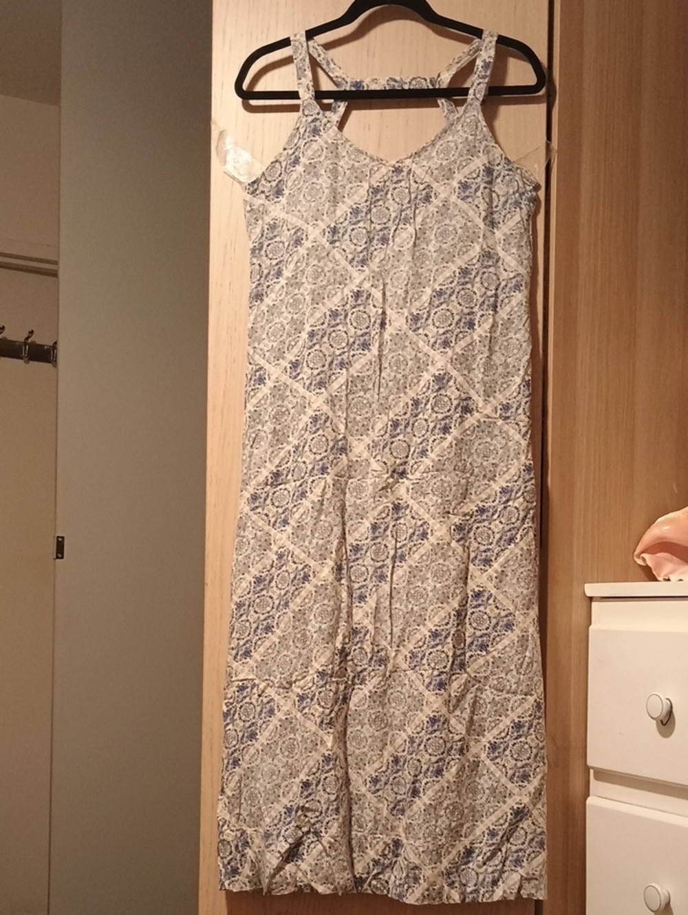 O'NEILL Blue and Cream Printed Sleeveless Maxi Dress Sz S